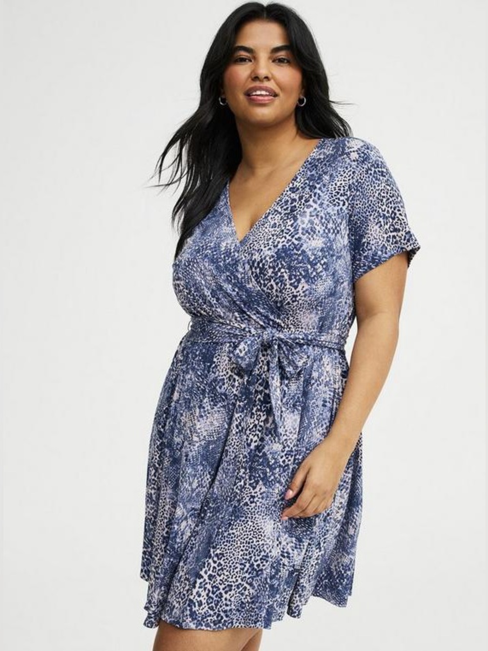 NWT Torrid Surplice Romper Diva Snakeskin Blue 3X 22/24